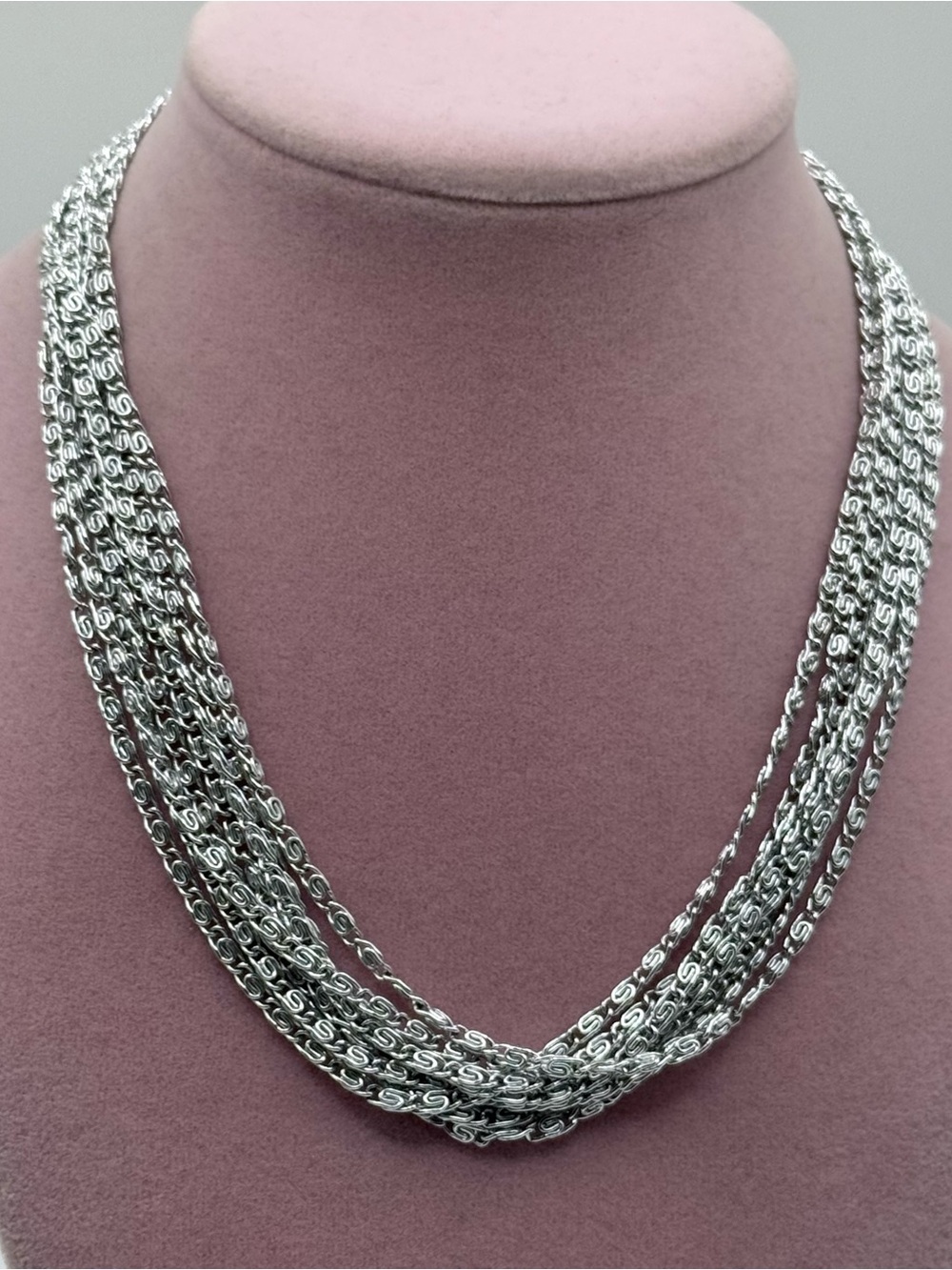 Celebrity Multi-Strand Silver Twist Chain Necklace - Women Jewelry